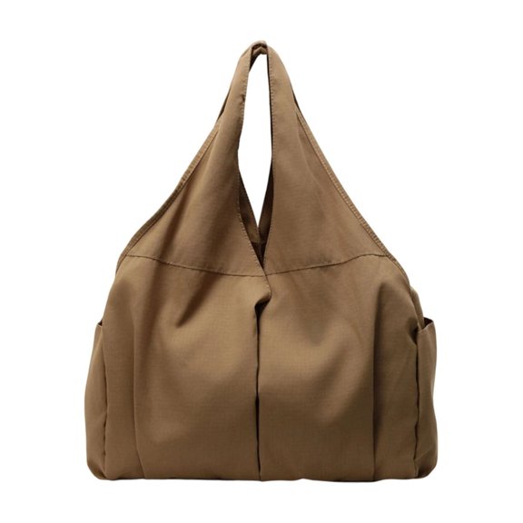 Large Capacity Nylon Gym Bag - Multi-Pocket Travel & Commute Bag for Fitness, Casual Use - Comfortable Adjustable Shoulder Strap - Versatile & Stylish for Men & Women Khaki