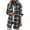 Gray, variant on IROINNID Women's Casual Short Jacket Turndown Lapel Plaid Shacket Long Sleeve Outwear, Gray