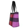 thumbnail image 4 of Ladies Casual One Shoulder Carry Shopping Bag Large Capacity Light 13×11in Used For Shopping Beach Play Travel Shopping Palevioletred Buffalo Plaid Check Tartan Scotland_3, 4 of 8