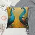 thumbnail image 2 of Orinice Peacocks Graphic Decorative Cotton Linen Throw Pillow Cover for Home Couch Living Room Bed Sofa Aesthetic Decorative Summer Style 1PC 18x18in, 2 of 5