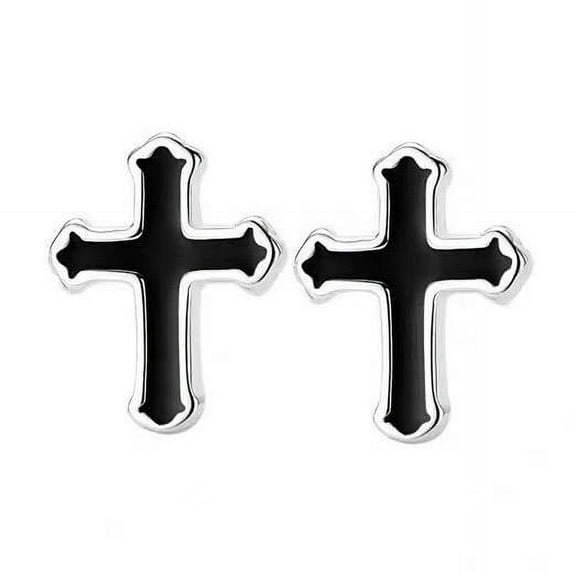 Cross Stud Earrings for Men Women,Streetwear Punk Hip Hop Unisex Style