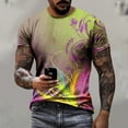 thumbnail image 3 of Charella Carnival T-shirts for Men Mardi Gras Decorations Short Sleeve Crewneck Tops 2024 Men Clothing Casual Fashion,Beige,S, 3 of 5