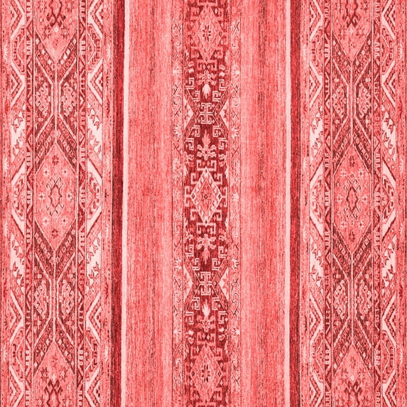 Ahgly Company Indoor Square Abstract Red Modern Area Rugs, 8' Square