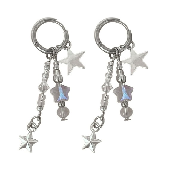SIEYIO Irregular Star Chain Earrings for Women Y2K Tassels Ear Rings Trend Ear Jewelry
