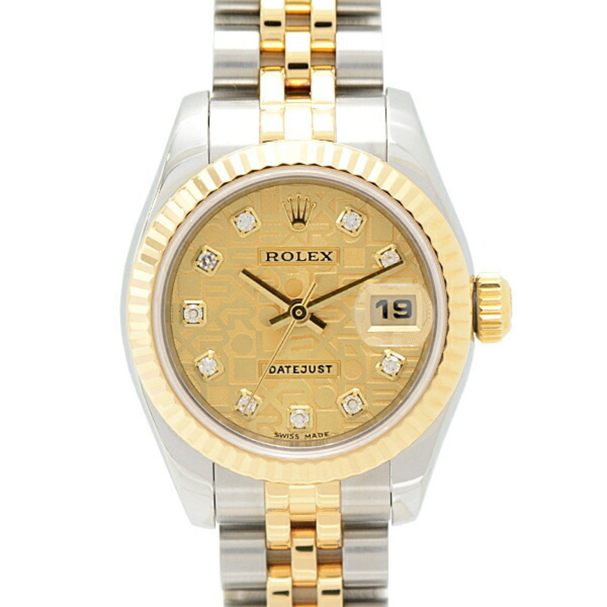 Pre-Owned Rolex Watch Ladies Datejust 10P Diamond Automatic Y Series Computer Gold... (Good)