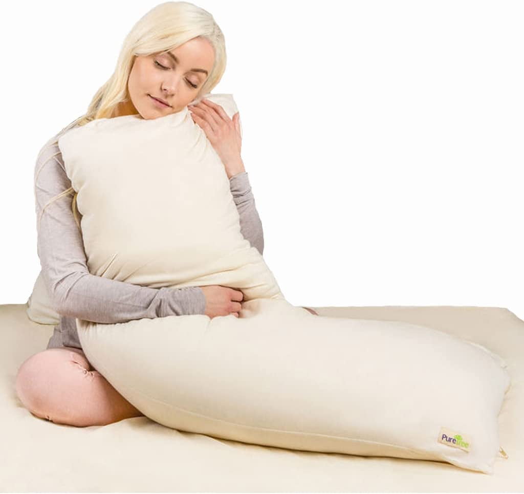 Organic Latex Body Pillow Pregnancy Hug Pillow GOLS Certified Organic