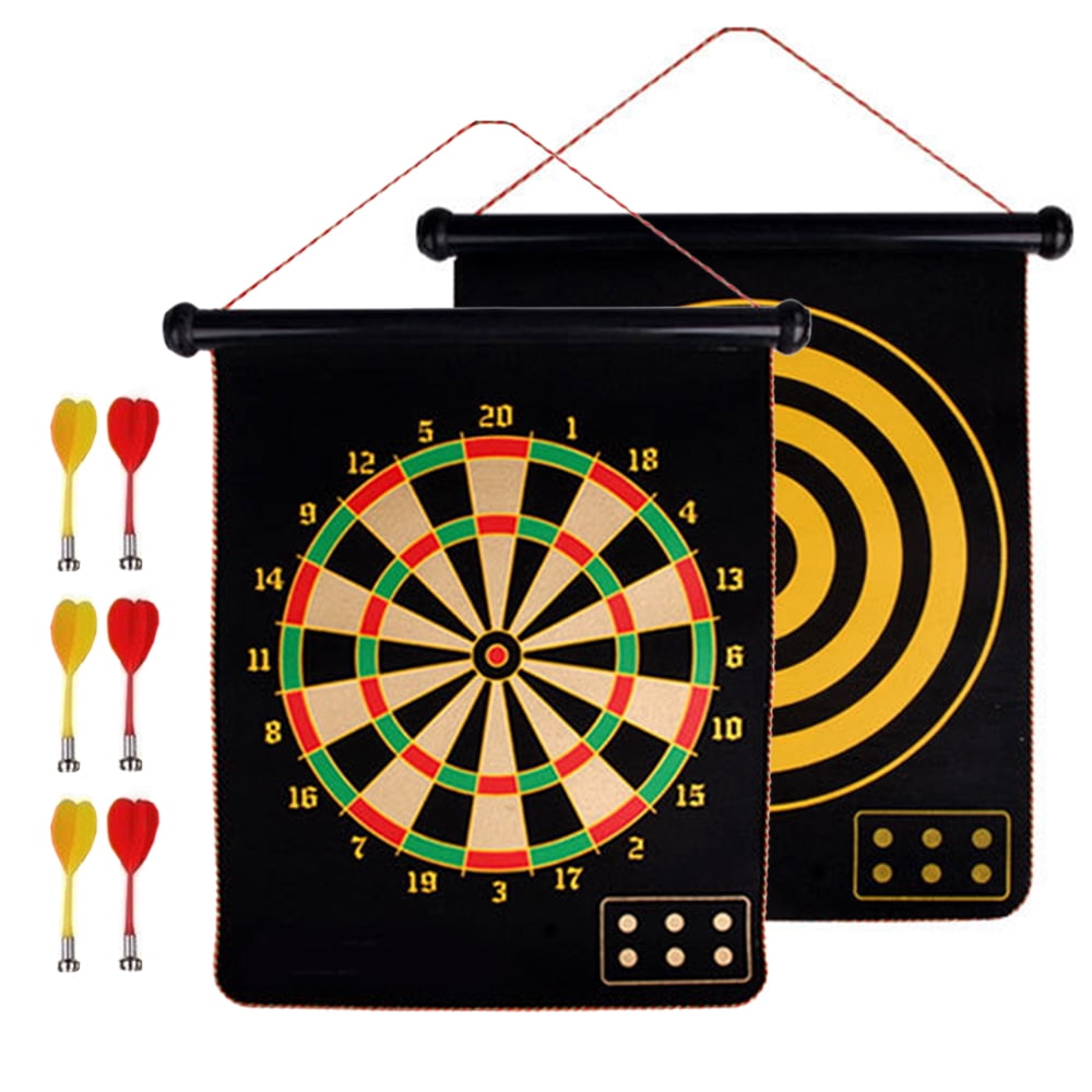 Double Sided Magnetic Dartboard Dart Board Game Set With 6pcs Darts For