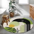 thumbnail image 4 of Area Rug 48in, Mid Century Boho Green Color Block Floor Carpet Living Room Rug, Vintage Abstract Plant Non-Slip Welcome Mat Indoor Rugs for Bedroom Dining Room, 4 of 9