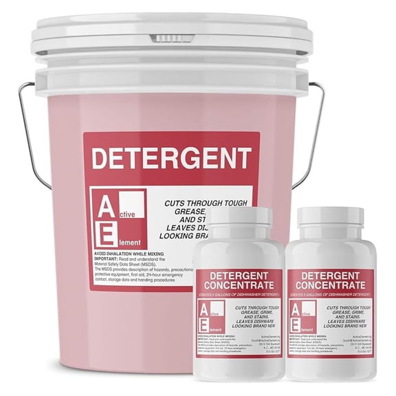 Industrial Dishwasher Detergent - 5 Gallon Pail Maker - Commercial Dish Soap - High & Low Temp Machines - Powerful Grease Cutter - Restaurant & Food Service