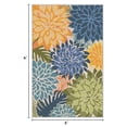 thumbnail image 7 of Arenarug 5'x8' Tropical Floral Outdoor Rug, Washable Waterproof Chenille Carpet for Patio Deck Porch Living Room, Rainbow, 7 of 7