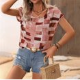 thumbnail image 4 of PMUYBHF Femme TG Rouge 4/juillet Débardeurs Courts pour Femmes Entraînement Hauts à Manches Courtes Col Rond T-Shirts d'Été Décontractés, 4 of 8