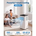 thumbnail image 2 of Portable Air Conditioner for Bedroom up to 350 Sq Ft, 8,000 BTU, 4-in-1 with Dehumidifier，Window Kit Included, 2 of 9