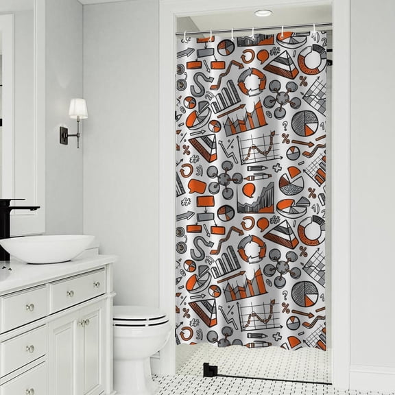 Math Equations Calculus Symbols Blackboard Pattern Shower Curtain 36"x72" ,Bathroom Decorative Shower Curtains Set with 12 Hooks,Modern Waterproof Washable Shower Curtain