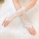 thumbnail image 4 of Guantes boda encaje dedos guantes novia diamantes imitación, 4 of 7