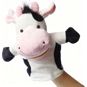 4 Pcs Plush Hand Puppet Set (Blue Donkey + Cow + Yellow Duck + Zebra), the Puppet Type Perfect for Storytelling,Teaching,Preschool,Birthday Gifts