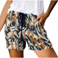thumbnail image 2 of Runfenguu Womens Athletic Shorts, Spandex Shorts Women Womens Plus Size Print Comfy Drawstring Casual Elastic Waist Pocket Loose Shorts Pants Shorts Women, 2 of 5
