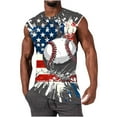 thumbnail image 4 of Chandail Sans Manches Imprimé pour Hommes, Col Rond, Gilet Décontracté en Polyester, Été, 4 of 7