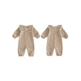 thumbnail image 2 of RUINIXCW Newborn Baby Girl Spring Fall Clothes Infant Girls Plaid Gingham Outfit One Piece Romper 0 3 6 12 18 Months Ruffled Doll Collar Long Sleeve Button Down Jumpsuit, 2 of 9