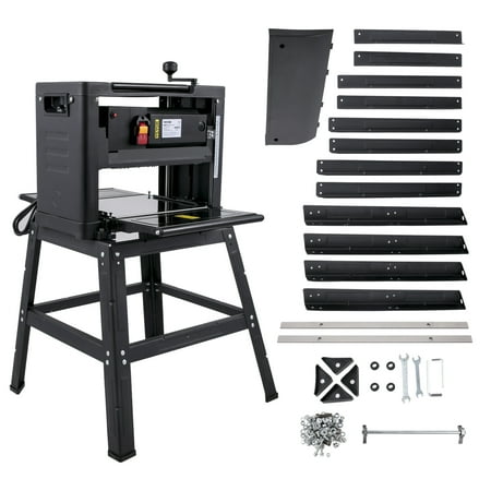VEVORbrand Thickness Planer 12.5-inch Thickness Planer woodworking 15 AMP Double Cutter Benchtop Thickness Planer 1500W with Free 1 Set Blade and Stand Heavy Duty Dust Exhaust for woodworking