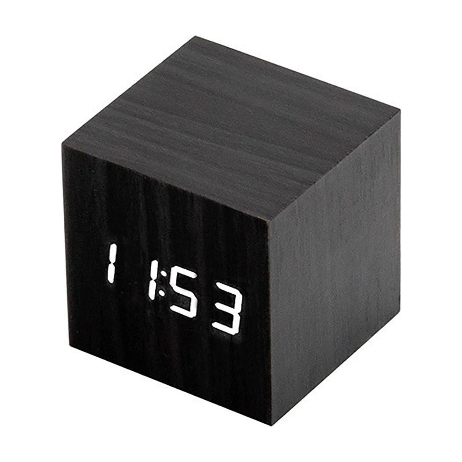 SUYOLL Wooden Digital Alarm Clock Black Wood With Red Light Led Display Silent Non Ticking Battery photo SUYOLL Wooden Digital Alarm Clock Black Wood With Red Light Led Display Silent Non Ticking Battery