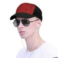thumbnail image 4 of Yiaed Red Glitter Print Baseball Cap Dad Hat Polo Style Plain Blank Adjustable Size, 4 of 5