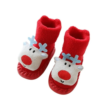 

Juebong Newborn Baby Boys Girls Christmas Floor Socks Anti-Slip Baby Step Socks Blue Size 5.5M