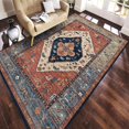 thumbnail image 6 of WANDF Foldable Rugs for Living Room Washable 5'3" x 7'6" Traditional Medallion Area Rug for Bedroom Dinning Room Indoor Home Decor Brown, 6 of 6