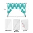 thumbnail image 6 of Teal Aqua Moire Ombre Kitchen Curtains Swag Valance for Windows/Bathroom/Cafe, Water Ripple Stripe Farmhouse Rod Pocket Drape Panel Swag Curtain Valance for Bedroom/Living Room 55''x36'', 6 of 6