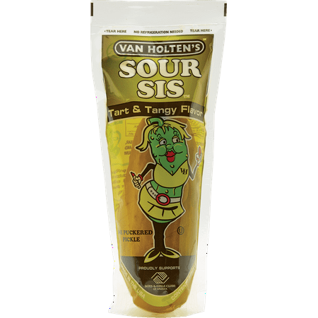 Van Holten's King Size Sour Sis Pickle in a Pouch Pack of (Best Half Sour Pickles)