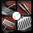 thumbnail image 5 of Steak Spatula, Wide Stainless Steel Shovel Slotted Fried Fish Steak Spatula with Long Handle, Grilling Turner for Burgers Fish & BBQ(silver)$$Garden & Patio, 5 of 7