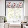 thumbnail image 3 of Christmas Kitchen Curtains and Valances Set, Red Xmas Snowman Pine Tree Branches Deer Bird Grey Rod Pocket Window Valance Window Curtain Panels for Living Room Bedroom Laundry, 27.5x36in, 3 Pieces, 3 of 7