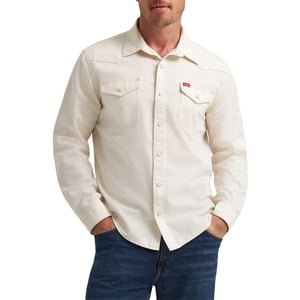 Wrangler Men's Slim Fit Long Sleeve Twill Denim Shirt