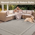 thumbnail image 4 of SIXHOME Outdoor Rugs 6'x9' Patio Rug Modern Bordered Indoor Outdoor Rugs Polypropylene Washable Non Shedding, Easy Clean, Waterproof, Durable Outdoor Carpet for Porch Balcony Deck Neutral Gray, 4 of 8