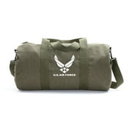 US Air Force Army Sport Heavyweight Canvas Duffel Bag in Olive & White, Medium