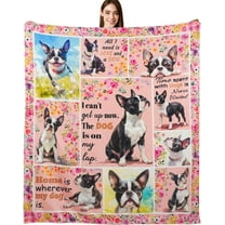 Boston Terrier Gifts Boston Terrier Blankets 50"X60" Dog Throw Blanket for Dog Lovers Mom Dad Flannel Puppy Print Blanket for Couch Sofa Bed Car
