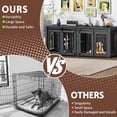 thumbnail image 6 of NEORIVER Large Dog Crate Furniture for 2 Dogs, 71" Sliding Door Heavy Duty Dog Kennel Furniture with Divider, Steel Frame Indoor Double Dog Crate for Large Medium Small Dogs, Dark Black, 6 of 9
