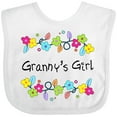 thumbnail image 3 of Inktastic Grannys Girl Bright Flowers Girls Baby Bib, 3 of 4