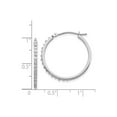 thumbnail image 4 of Accent Diamond Small Round Hoop Earrings in 14K White Gold (1 Inch), 4 of 5