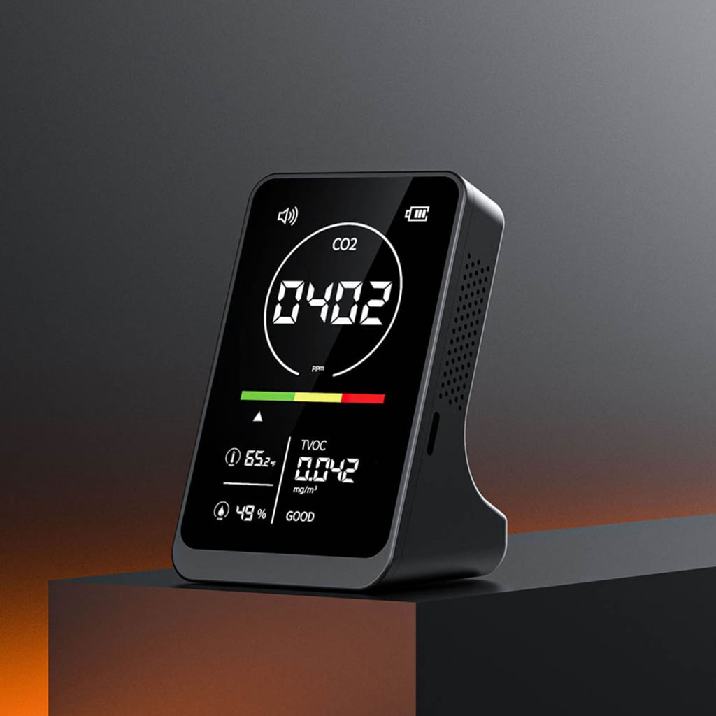 Air Quality Meter Carbon Dioxide Detector Temperature Humidity TVOC Detection