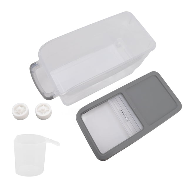 Kitchen Food Container, Sealed 10kg Food Grade PP Rice Storage Box Transparent For Restaurant Grey