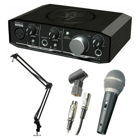 Mackie Onyx Artist USB Audio Interface with Knox Studio Stand and Mic