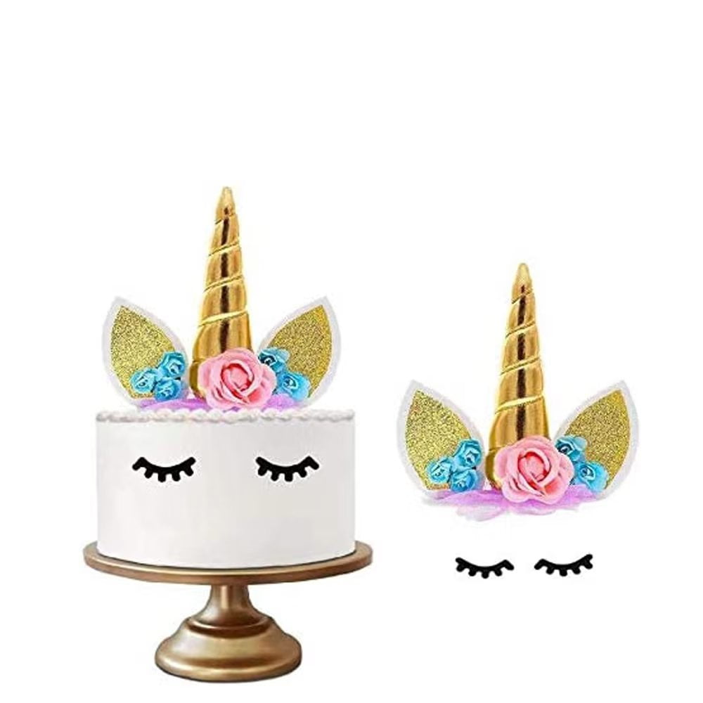 ShenMo Unicorn cake hat, unicorn horn, unicorn ear, flower on hand