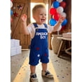 thumbnail image 5 of BemeyourBBs Toddler Baby Boys 4th of July Outfit Romper Overall Shorts Kids Baby Boy Patriot Independence Day Clothes Stars American Boy Letters Summer Corduroy Jumpsuit Bib Overalls, 5 of 9