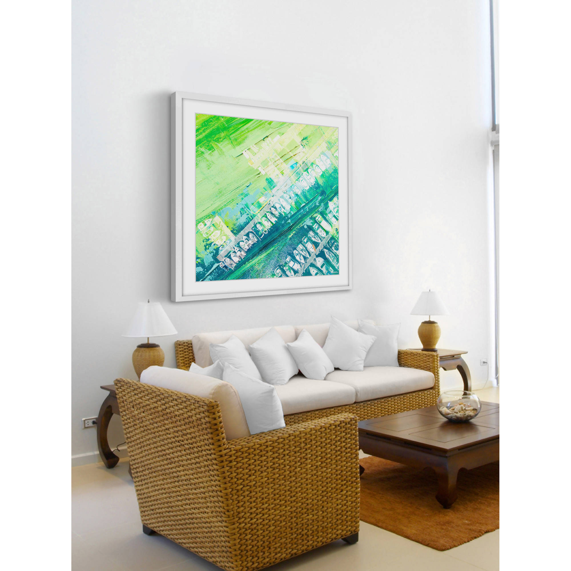 Parvez Taj "Green Haze" Framed Painting Print