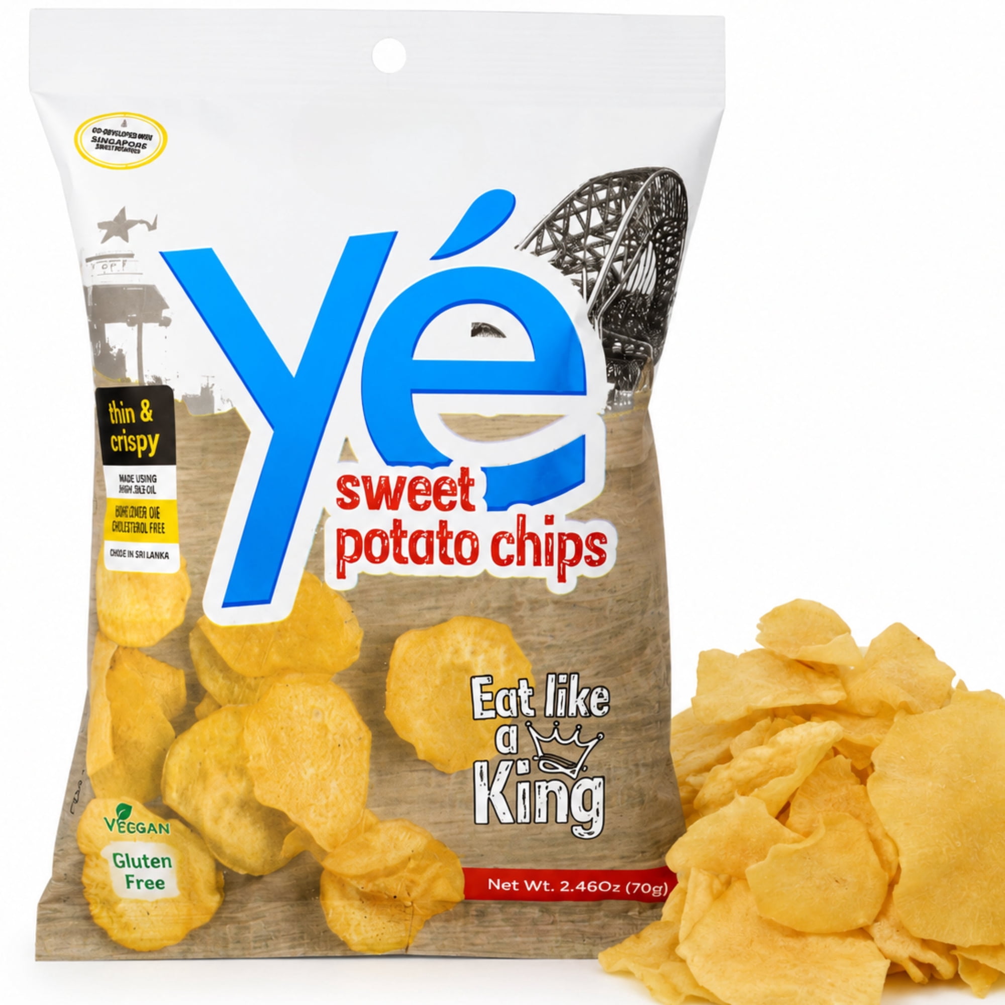 African Delights Sweet Potato Chips, Pack of 3 (70g Each)