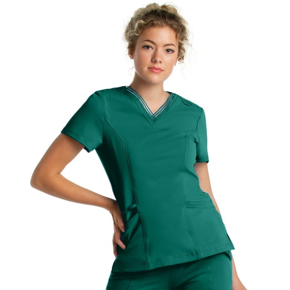 Urbane Impulse Slim Fit Extreme Stretch 2-Pocket V-Neck Scrub Top for Women 9105
