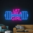 thumbnail image 3 of Handmadetneonsign Lift Like A Girl Neon Sign, Dumbbell LED Sign, Barbell Neon Light, Weightlifting, 3 of 5
