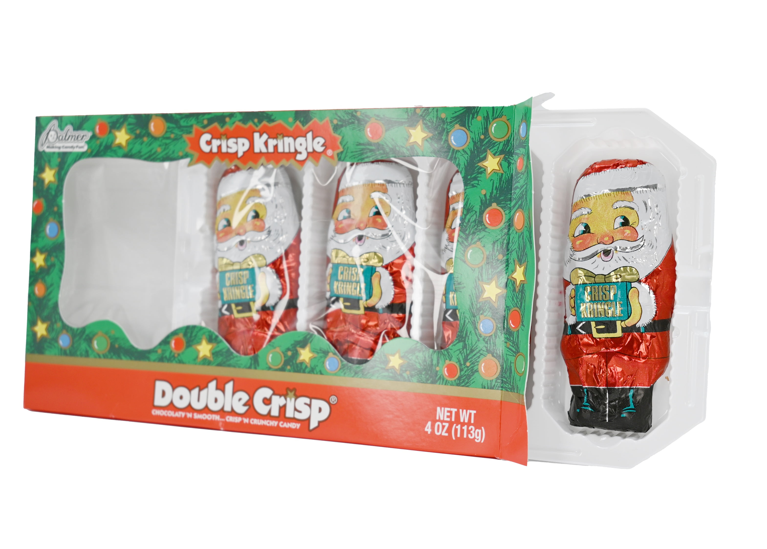 (3 pack) R.M. Palmer Crisp Kringle Chocolate Candy 4-Pack, 4oz, Contains Milk and Soy