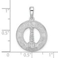 thumbnail image 2 of 925 Sterling Silver Rhodium Plated Cape Cod With Lighthouse Circle Pendant Necklace 26.48mm long Pendant for Women, 2 of 2