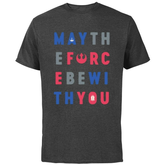 Star Wars May The Force Be With You Americana - Short Sleeve Cotton T-Shirt for Adults - Customized-Charcoal